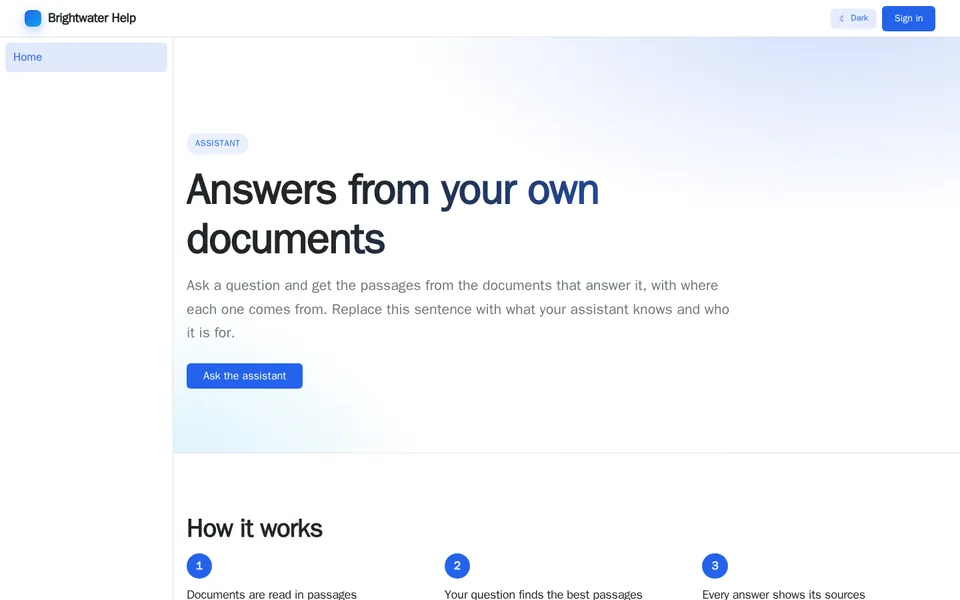 Example layout: AI assistant / chat app