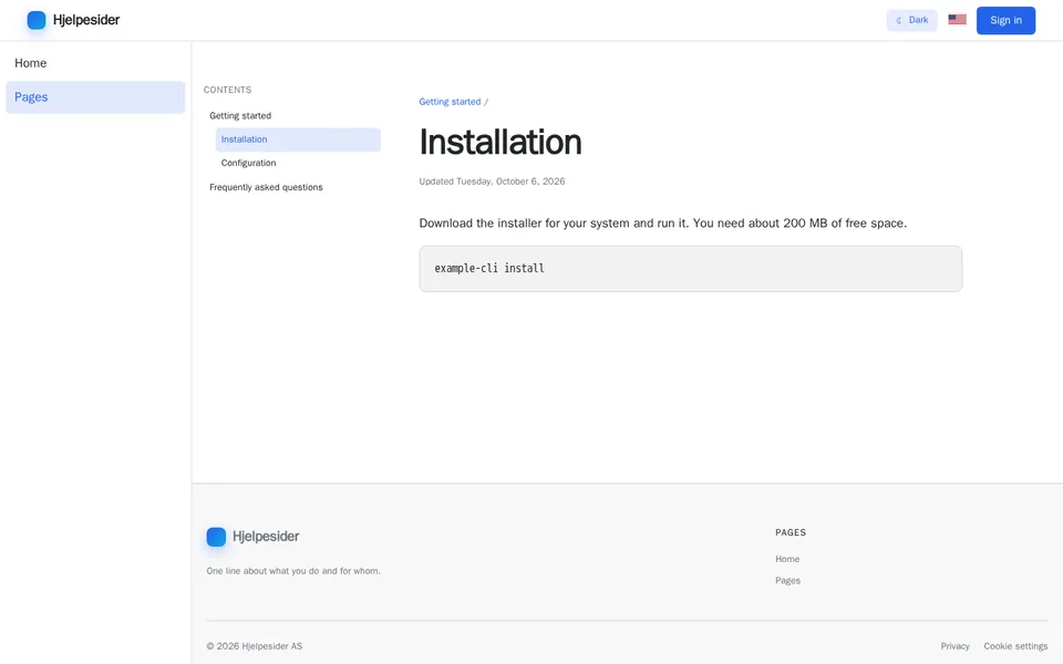 Example layout: CMS
