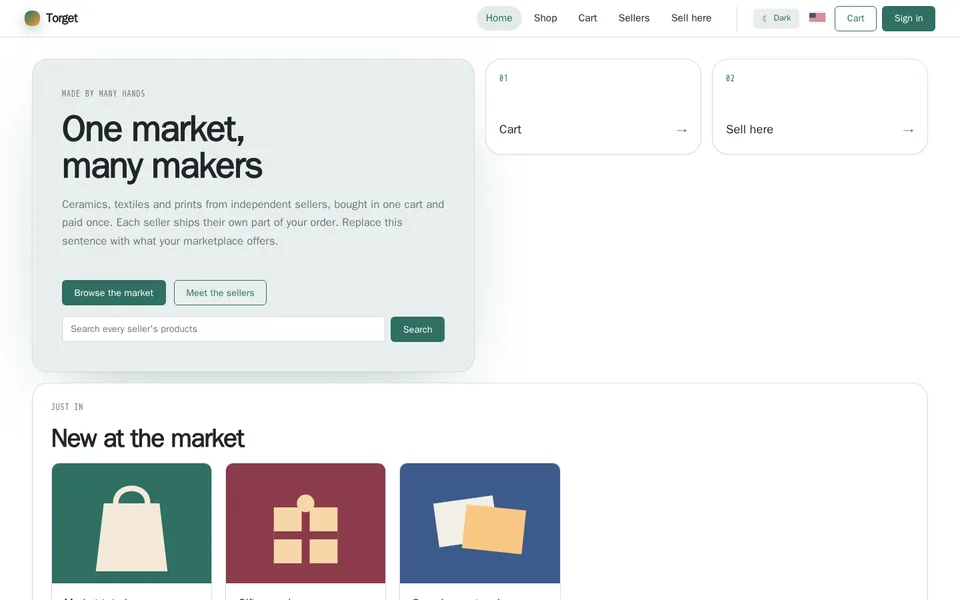 Example layout: Marketplace (multi-vendor)